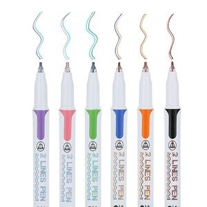 2 Pen Sets, Each 6 colorful Mr.Pen Double Line Pens, Journaling Pens